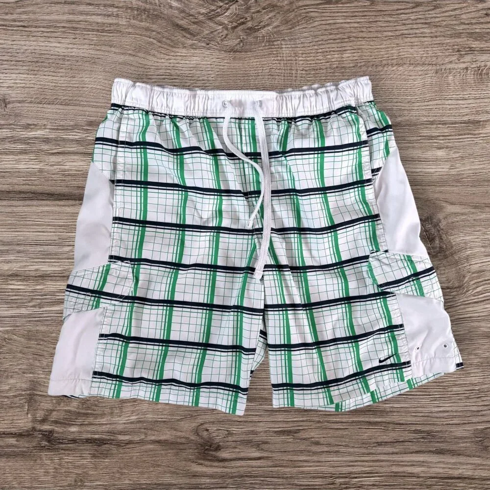 Nike Mens Swim Green Navy Preppy athletic beach summer swimmsuit swim trunks XXL